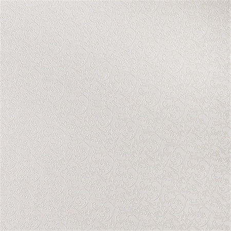 Designer Fabrics 54 in. Wide White- Metallic Raised Floral Vines Upholstery Faux Leather G340